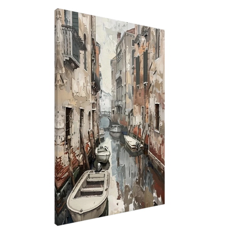 Venetian Canal Serenity – Gondola Boats Wall Art Print - Canvas - 70x100 cm / 28x40″ - 