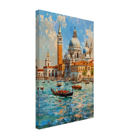 Venetian Grandeur – Gondolas on the Grand Canal Wall Art Print - Canvas - 30x45 cm / 12x18″ - 