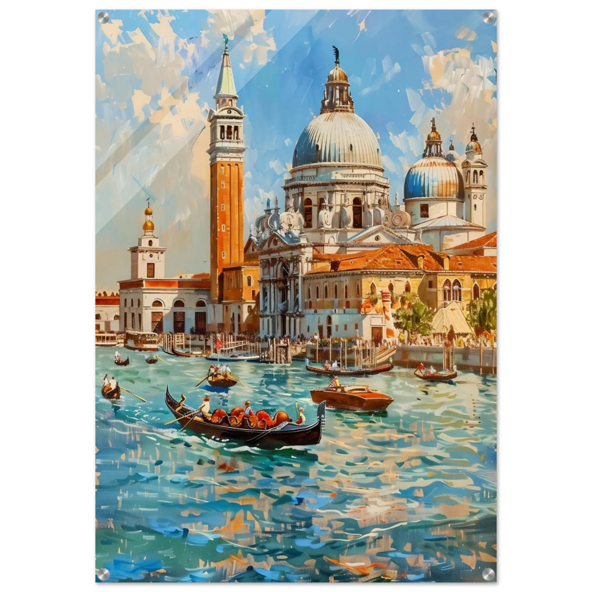 Venetian Grandeur – Gondolas on the Grand Canal Wall Art Print - Acrylic Print - 70x100 cm / 28x40″ - 