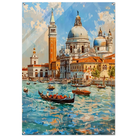 Venetian Grandeur – Gondolas on the Grand Canal Wall Art Print - Acrylic Print - 70x100 cm / 28x40″ - 