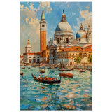 Venetian Grandeur – Gondolas on the Grand Canal Wall Art Print - Wood Prints - 20x30 cm / 8x12″ - 