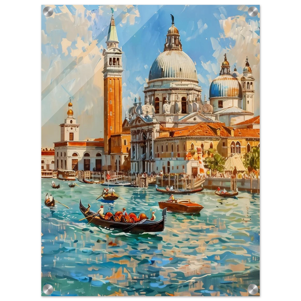 Venetian Grandeur – Gondolas on the Grand Canal Wall Art Print - Acrylic Print - 45x60 cm / 18x24″ - 