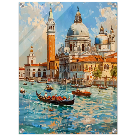 Venetian Grandeur – Gondolas on the Grand Canal Wall Art Print - Acrylic Print - 45x60 cm / 18x24″ - 