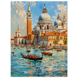 Venetian Grandeur – Gondolas on the Grand Canal Wall Art Print - Fine Art Poster - 45x60 cm / 18x24″ - 