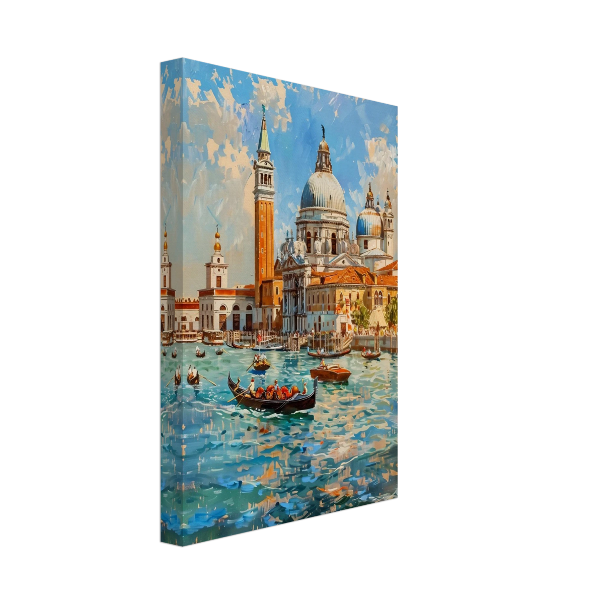 Venetian Grandeur – Gondolas on the Grand Canal Wall Art Print - Canvas - 20x30 cm / 8x12″ - 