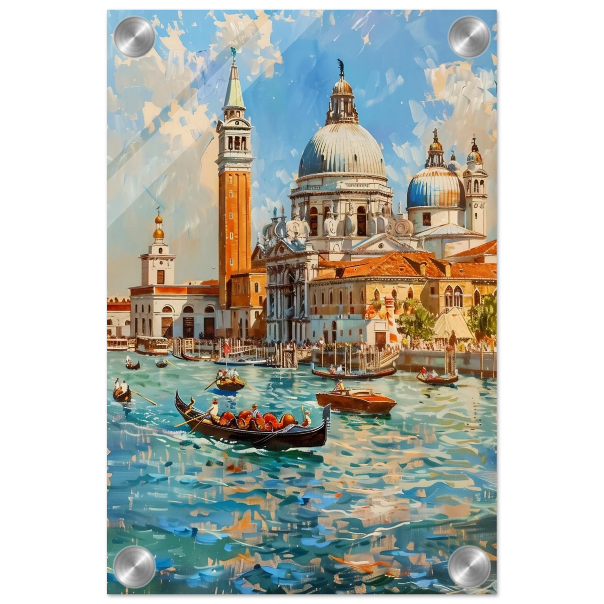 Venetian Grandeur – Gondolas on the Grand Canal Wall Art Print - Acrylic Print - 20x30 cm / 8x12″ - 