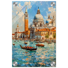 Venetian Grandeur – Gondolas on the Grand Canal Wall Art Print - Acrylic Print - 20x30 cm / 8x12″ - 