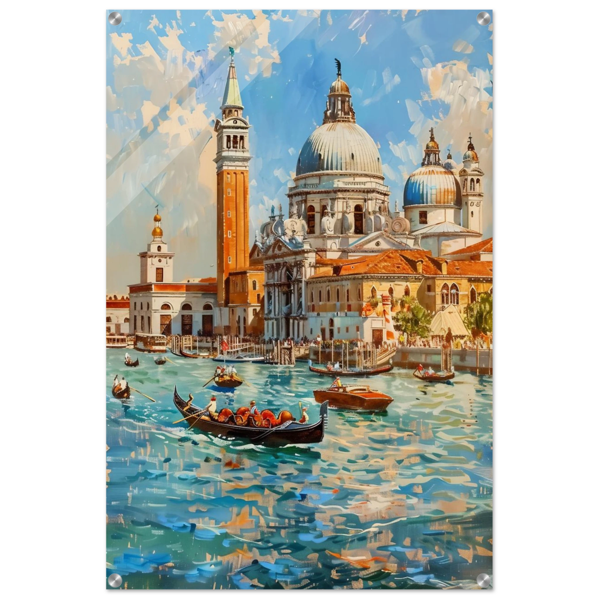 Venetian Grandeur – Gondolas on the Grand Canal Wall Art Print - Acrylic Print - 60x90 cm / 24x36″ - 