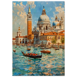 Venetian Grandeur – Gondolas on the Grand Canal Wall Art Print - Wood Prints - 70x100 cm / 28x40″ - 