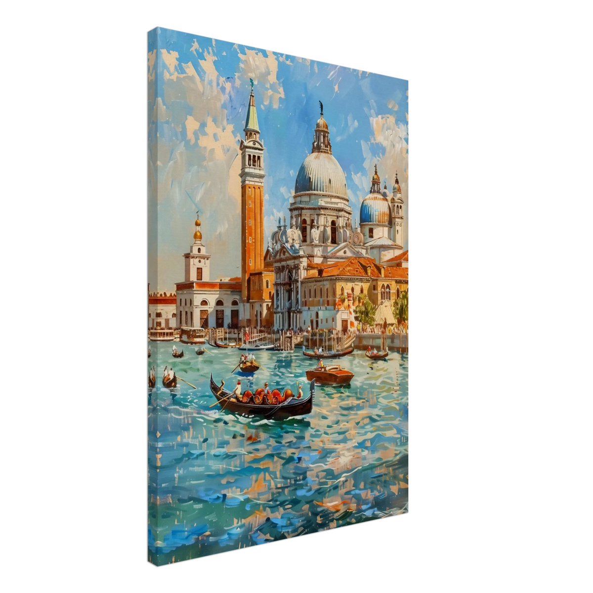Venetian Grandeur – Gondolas on the Grand Canal Wall Art Print - Canvas - 50x75 cm / 20x30″ - 