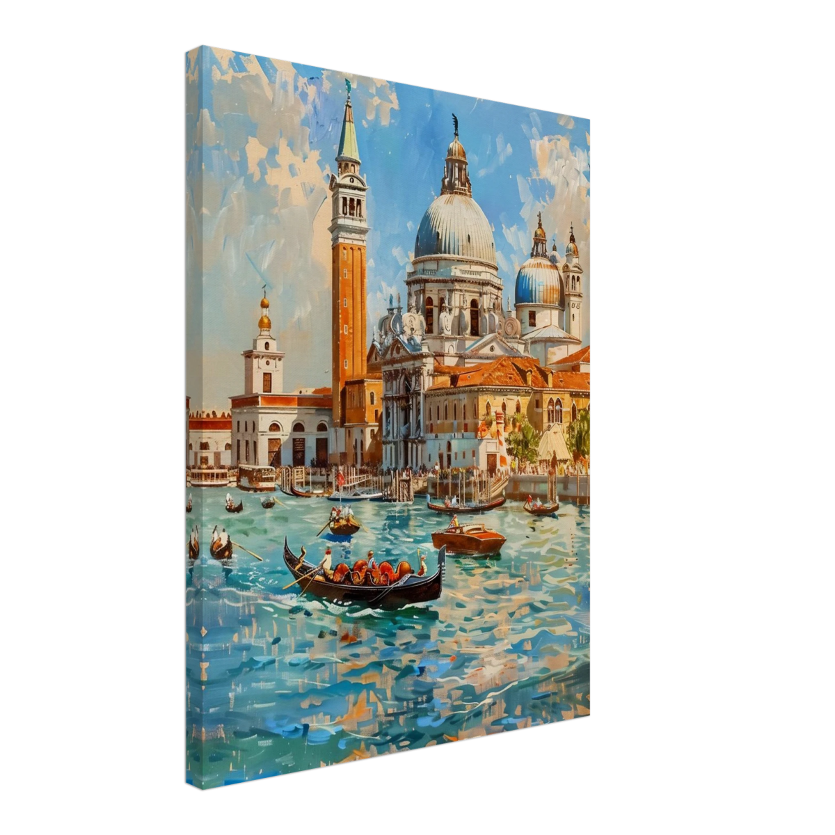 Venetian Grandeur – Gondolas on the Grand Canal Wall Art Print - Canvas - 45x60 cm / 18x24″ - 
