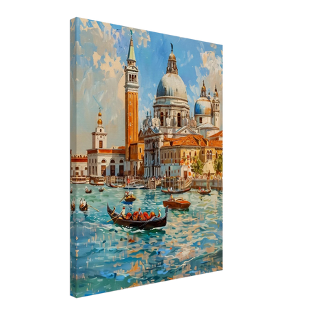 Venetian Grandeur – Gondolas on the Grand Canal Wall Art Print - Canvas - 45x60 cm / 18x24″ - 