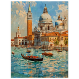 Venetian Grandeur – Gondolas on the Grand Canal Wall Art Print - Wood Prints - 45x60 cm / 18x24″ - 