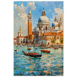 Venetian Grandeur – Gondolas on the Grand Canal Wall Art Print - Fine Art Poster - 30x45 cm / 12x18″ - 
