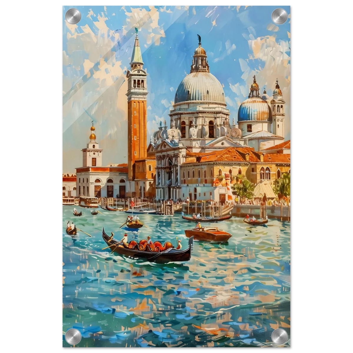 Venetian Grandeur – Gondolas on the Grand Canal Wall Art Print - Acrylic Print - 30x45 cm / 12x18″ - 