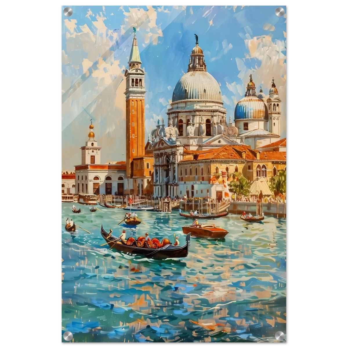 Venetian Grandeur – Gondolas on the Grand Canal Wall Art Print - Acrylic Print - 50x75 cm / 20x30″ - 
