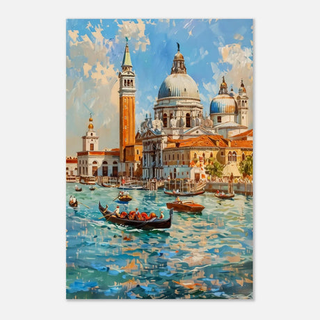 Venetian Grandeur – Gondolas on the Grand Canal Wall Art Print - Aluminum Print - 20x30 cm / 8x12″ - 