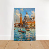 Venetian Grandeur – Gondolas on the Grand Canal Wall Art Print - Brushed Aluminum Print - 60x90 cm / 24x36″ - 