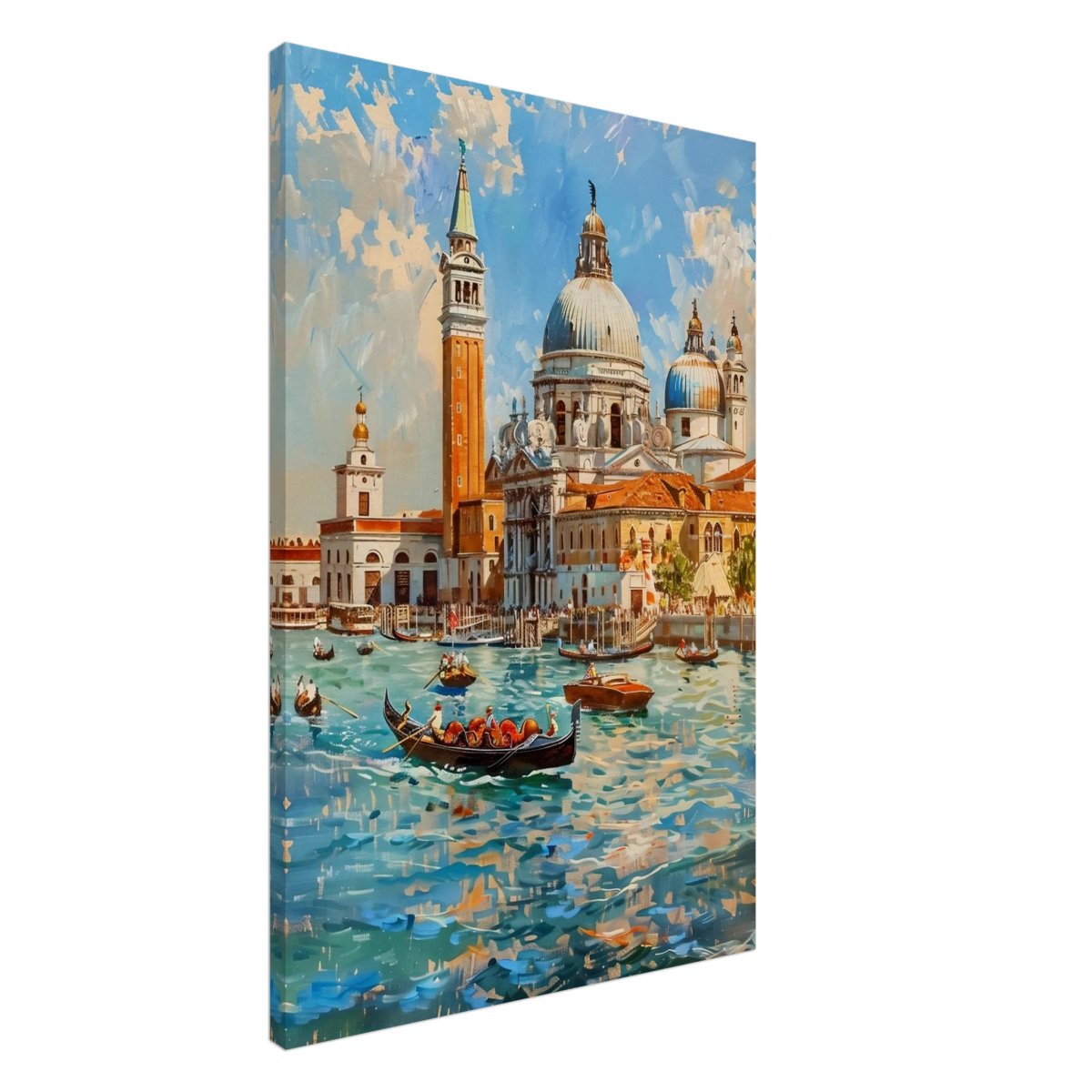 Venetian Grandeur – Gondolas on the Grand Canal Wall Art Print - Canvas - 60x90 cm / 24x36″ - 