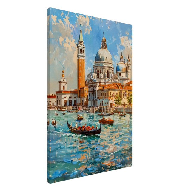 Venetian Grandeur – Gondolas on the Grand Canal Wall Art Print - Canvas - 60x90 cm / 24x36″ - 