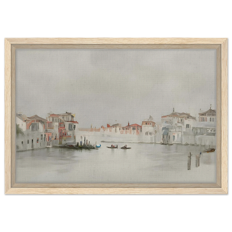 Venetian Whispers – Serene Canal Wall Art Print - Framed Canvas - 30x45 cm / 12x18″ - Wood frame