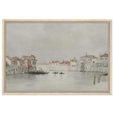 Venetian Whispers – Serene Canal Wall Art Print - Framed Canvas - 50x75 cm / 20x30″ - Wood frame