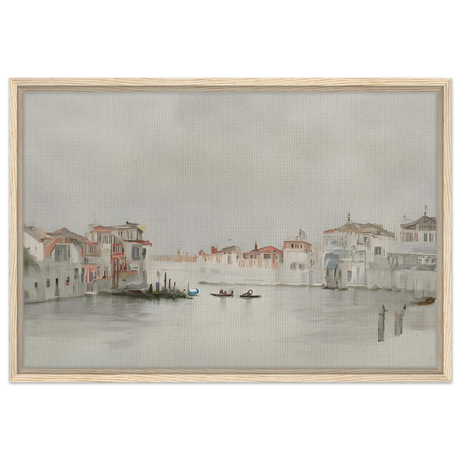 Venetian Whispers – Serene Canal Wall Art Print - Framed Canvas - 50x75 cm / 20x30″ - Wood frame