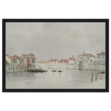 Venetian Whispers – Serene Canal Wall Art Print - Framed Canvas - 50x75 cm / 20x30″ - Black frame