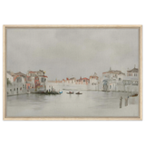 Venetian Whispers – Serene Canal Wall Art Print - Framed Canvas - 60x90 cm / 24x36″ - Wood frame