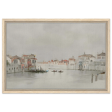 Venetian Whispers – Serene Canal Wall Art Print - Framed Canvas - 40x60 cm / 16x24″ - Wood frame