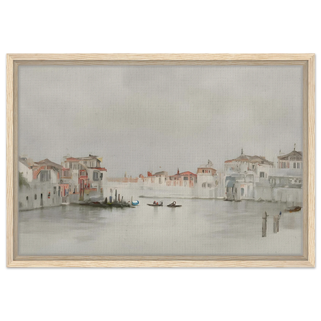 Venetian Whispers – Serene Canal Wall Art Print - Framed Canvas - 40x60 cm / 16x24″ - Wood frame