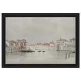 Venetian Whispers – Serene Canal Wall Art Print - Framed Canvas - 30x45 cm / 12x18″ - Black frame