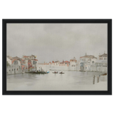 Venetian Whispers – Serene Canal Wall Art Print - Framed Canvas - 40x60 cm / 16x24″ - Black frame