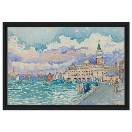 Venice (ca. 1903) by Henri - Edmond Cross | Vintage wall art print - Framed Canvas - 40x60 cm / 16x24″ - Black frame
