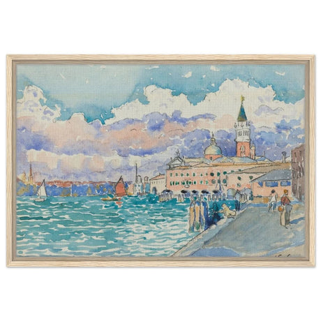 Venice (ca. 1903) by Henri - Edmond Cross | Vintage wall art print - Framed Canvas - 50x75 cm / 20x30″ - Wood frame