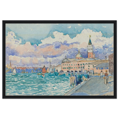 Venice (ca. 1903) by Henri - Edmond Cross | Vintage wall art print - Framed Canvas - 60x90 cm / 24x36″ - Black frame