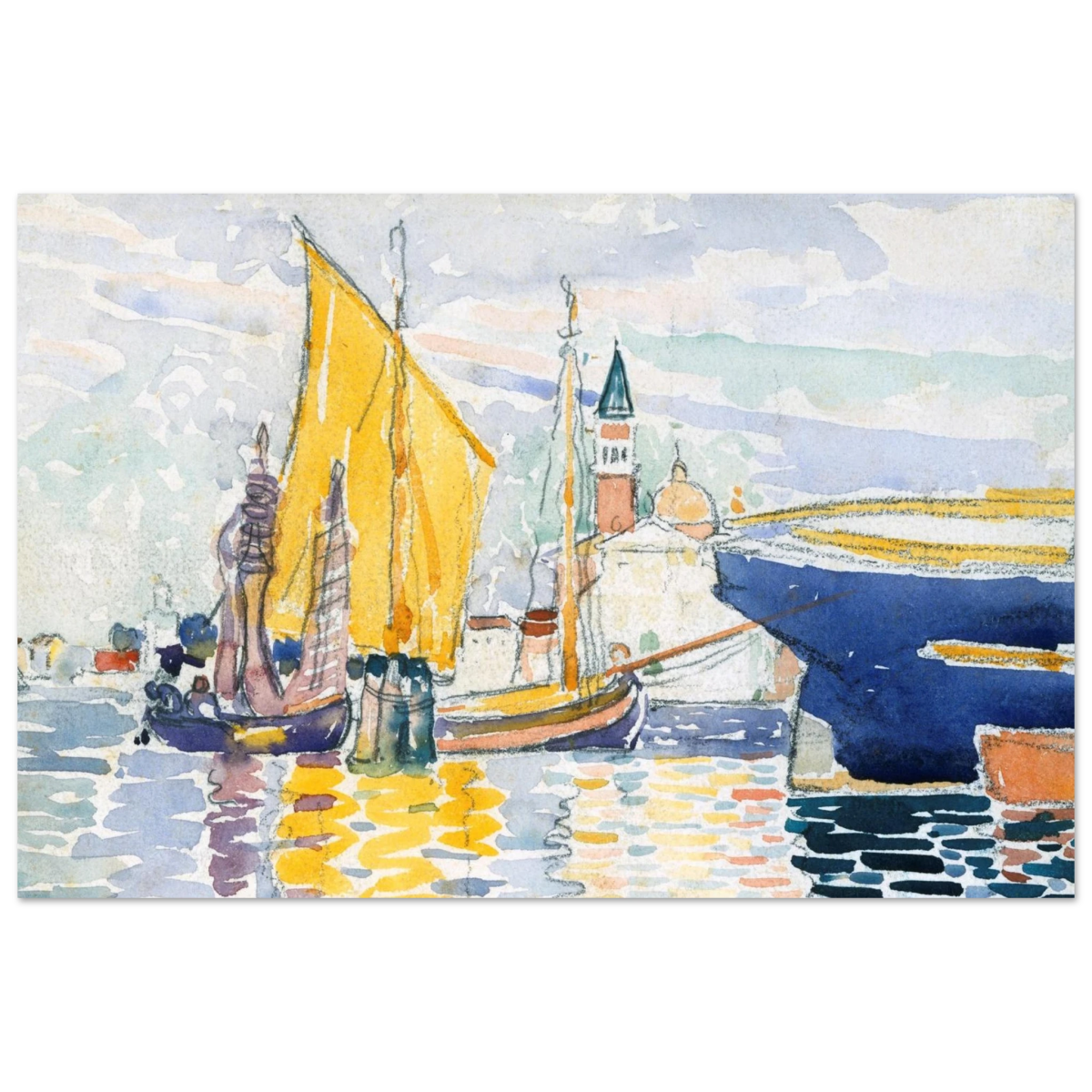 Venice - The Giudecca by Henri - Edmond Cross (Henri - Edmond Delacroix) - Fine Art Poster - 40x60 cm / 16x24″ - 