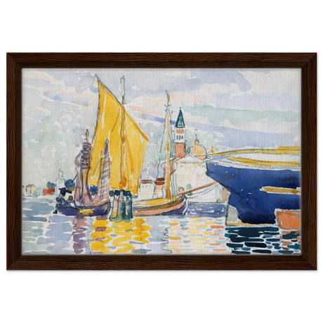 Venice - The Giudecca by Henri - Edmond Cross (Henri - Edmond Delacroix) - Framed Canvas - 30x45 cm / 12x18″ - Dark wood frame
