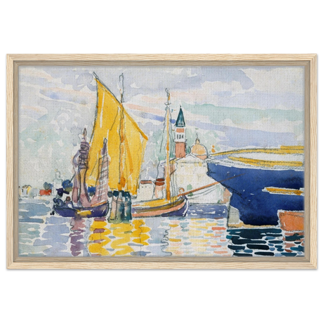 Venice - The Giudecca by Henri - Edmond Cross (Henri - Edmond Delacroix) - Framed Canvas - 40x60 cm / 16x24″ - Wood frame