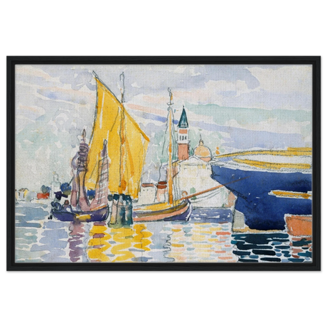 Venice - The Giudecca by Henri - Edmond Cross (Henri - Edmond Delacroix) - Framed Canvas - 60x90 cm / 24x36″ - Black frame