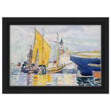 Venice - The Giudecca by Henri - Edmond Cross (Henri - Edmond Delacroix) - Framed Canvas - 20x30 cm / 8x12″ - Black frame