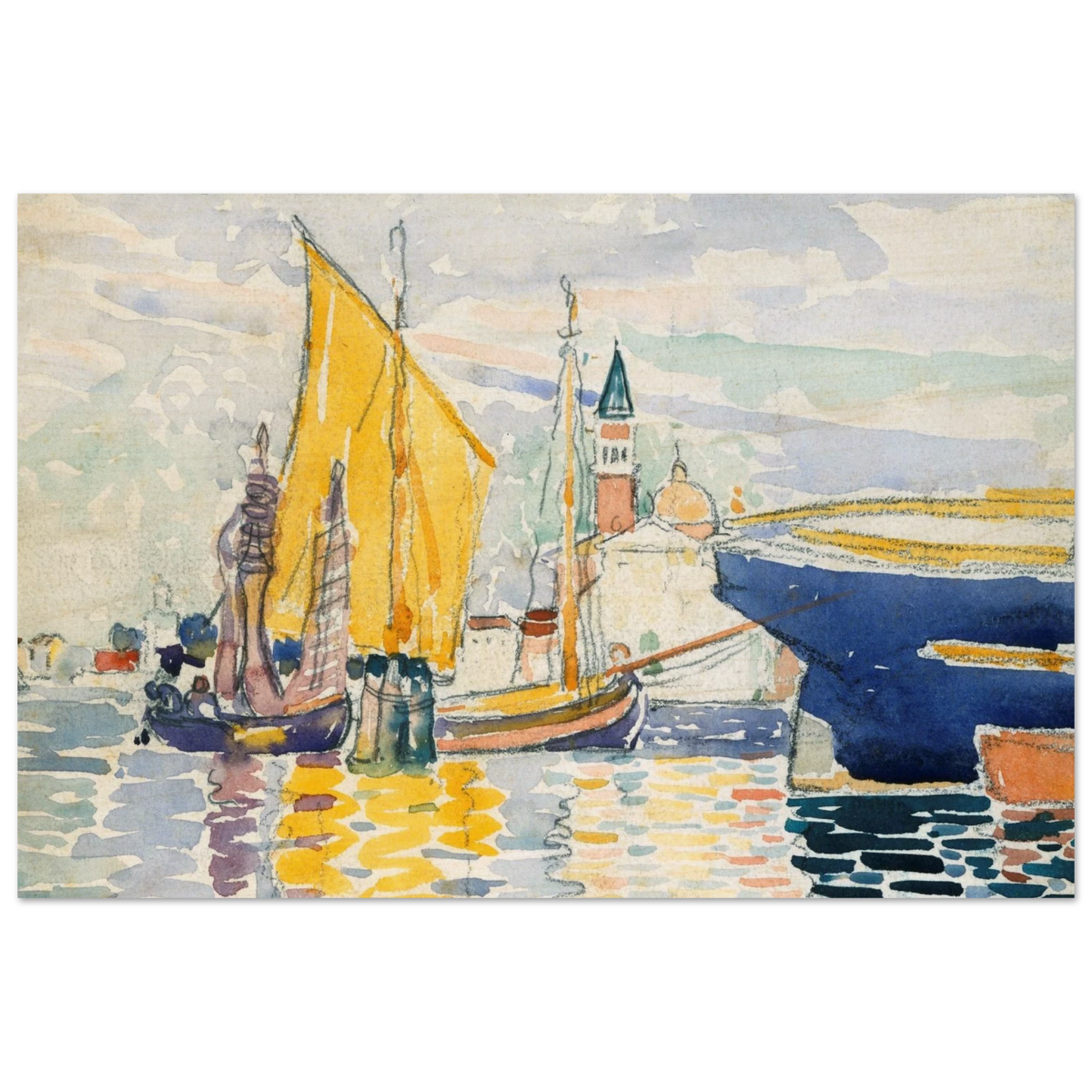 Venice - The Giudecca by Henri - Edmond Cross (Henri - Edmond Delacroix) - Wood Prints - 30x45 cm / 12x18″ - 