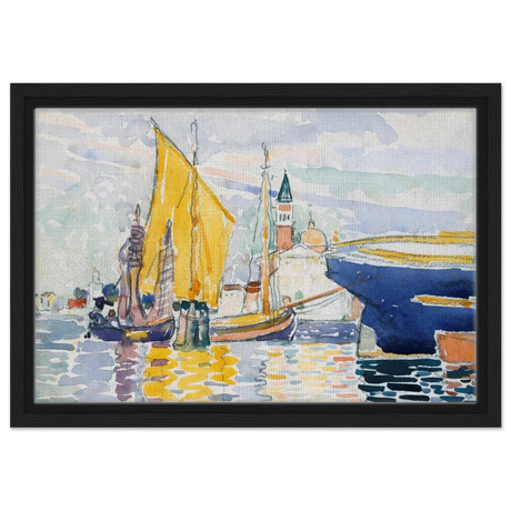 Venice - The Giudecca by Henri - Edmond Cross (Henri - Edmond Delacroix) - Framed Canvas - 30x45 cm / 12x18″ - Black frame