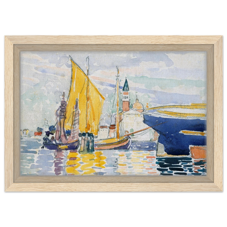 Venice - The Giudecca by Henri - Edmond Cross (Henri - Edmond Delacroix) - Framed Canvas - 20x30 cm / 8x12″ - Wood frame