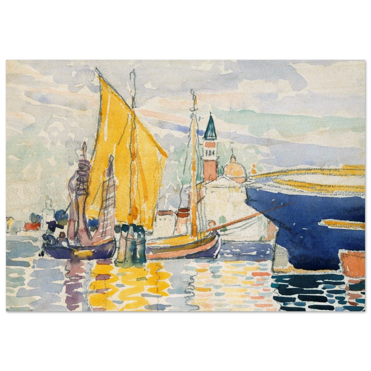 Venice - The Giudecca by Henri - Edmond Cross (Henri - Edmond Delacroix) - Wood Prints - 70x100 cm / 28x40″ - 