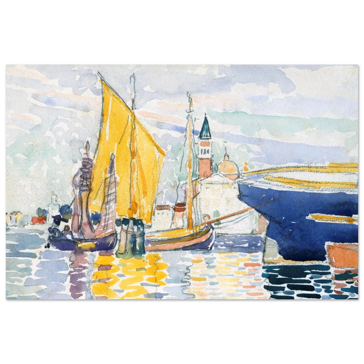 Venice - The Giudecca by Henri - Edmond Cross (Henri - Edmond Delacroix) - Fine Art Poster - 60x90 cm / 24x36″ - 
