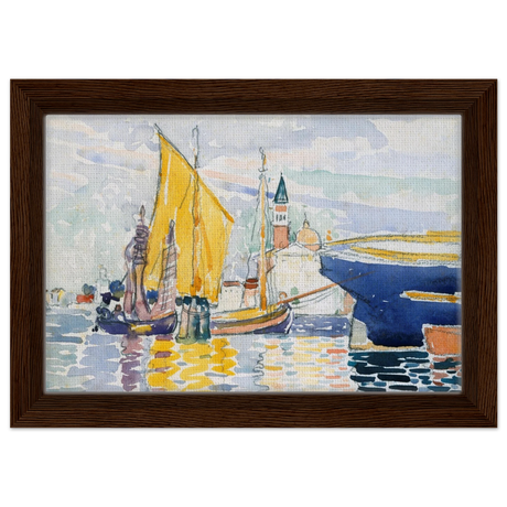 Venice - The Giudecca by Henri - Edmond Cross (Henri - Edmond Delacroix) - Framed Canvas - 20x30 cm / 8x12″ - Dark wood frame