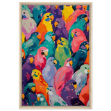 "Vibrant Flock" – A Burst of Color and Life | Wall art Print - 60x90 cm / 24x36″ - Framed Canvas - Wood frame