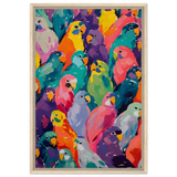 "Vibrant Flock" – A Burst of Color and Life | Wall art Print - 50x75 cm / 20x30″ - Framed Canvas - Wood frame
