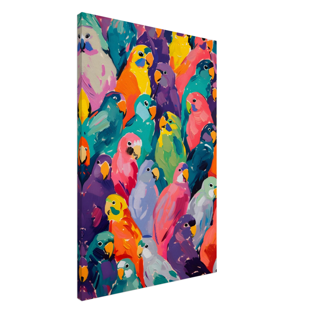 "Vibrant Flock" – A Burst of Color and Life | Wall art Print - 60x90 cm / 24x36″ - Canvas - 